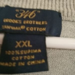 Brooks Brothers Pull Over V Neck Sweater XXL , Silk Blend , Grey